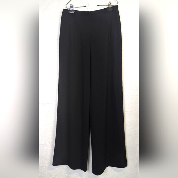 Elie Tahari Trousers Womens 8 Black High Rise Flowy Contemporary Office Chic - Picture 1 of 9